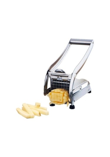 Ulzyvf Cbtx Jd-052 Paslanmaz Çelik Manüel Patates Kesici, Kızartma Emme Plakasız Gri