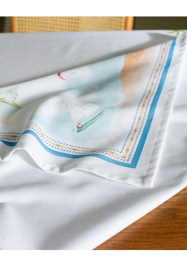 Lazule Masa Örtüsü - Açık Mavi/bej - 150x250 Cm 8684427277850 Çok Renkli