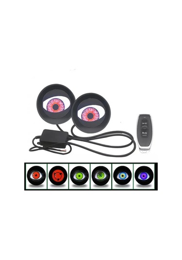Vkemall Araba Led Lens Farı - Şeytan Gözü Hawk Eye, Siyah, Evrensel Uyumlu, 12v, Düz Tip, Plastik Malzeme