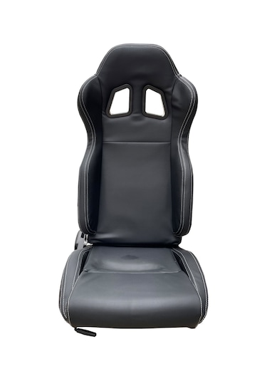 Spor Koltuk Deri Siyah Beyaz Dikişli 1 Takım 2 Adet