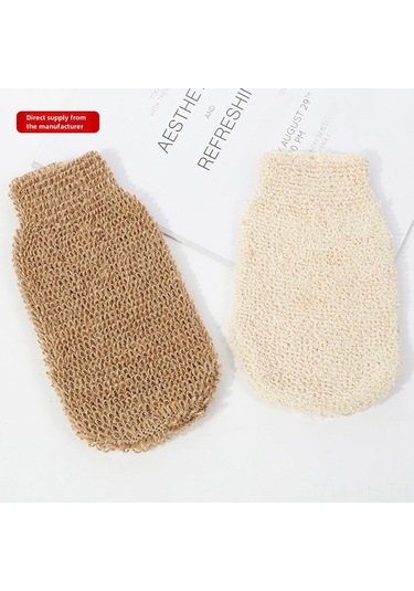 Folinda Büyük Boy 22x11cm İki Yönlü Kaba Kuru Cilt Temizleyici, Kalın Ve Dayanıklı, Köpük Oluşturucu, Vücut Peelingi Ve Gövde Aşınması İçin Sarı Keten Banyo Eldiveni - Toptan Satış Diğer