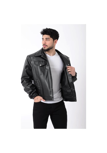 Stilkombin Kolu Lastikli Çıtçıtlı Suni Deri Mont Str 5021-50311 001