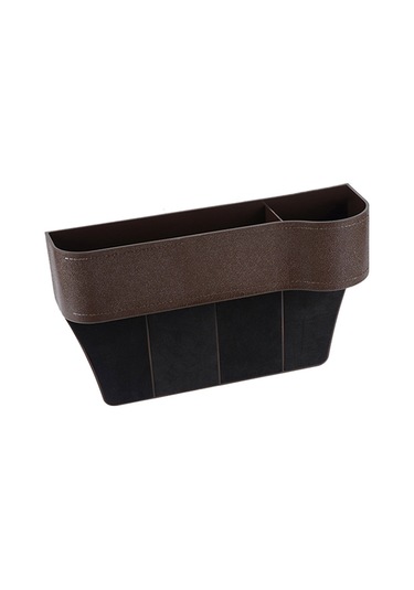 Wezone Araç İçi Depolama Kutusu - Abs Ve Pu Deri Malzeme, Kahverengi, 27x8.5x14cm