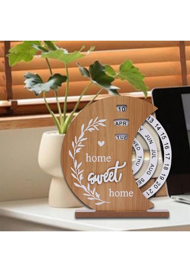Suntek Ahşap Sürekli Takvim El Sanatları Masa Aksesuarları Ay