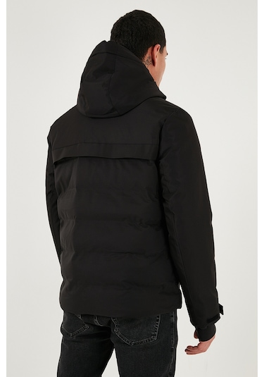 Buratti Regular Fit Kapüşonlu Kapitoneli Erkek Mont 497Dean Siyah