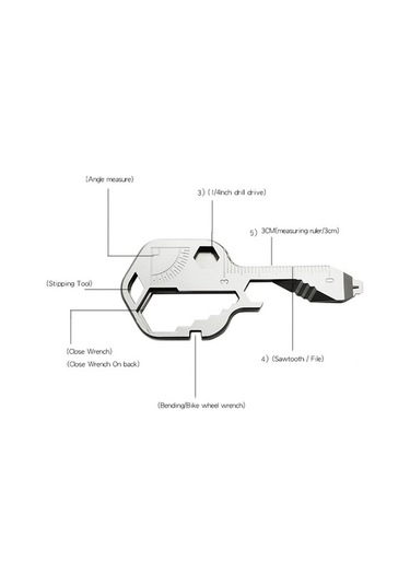 Didadodo Çok Fonksiyonlu Anahtarlık Paslanmaz Çelik Anahtar Aracı Şişe Açacağı Tornavida Kordon K Aracı Açacak & Tirbuşon 46465780 Gümüş