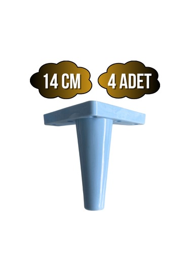 Rüzgar Plastik 14cm Ayak Mobilya Masa Ve Dolap Ayağı 14cm Mavi 4 Adet Mavi