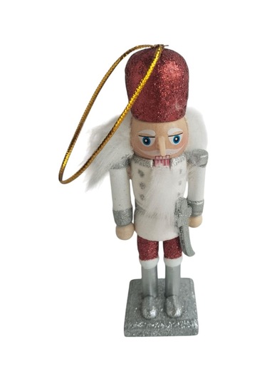 Kurşun Asker 13cm Kırmızı Şapkalı Ahşap Yılbaşı Süsü