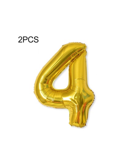 2 Adet 40 İnç Alüminyum Folyo Numarası Balonlar Doğum Günü Düğün Nişan Parti Dekor Çocuk Top Malzemeleri 4-altın