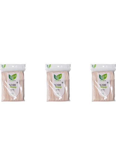 Roll-up Doğaya Dönüş Ekolojik Doğal Doğa Dostu %100 Ahşap Çatal - 16 Cm. - 50'li 3 Paket Kahverengi