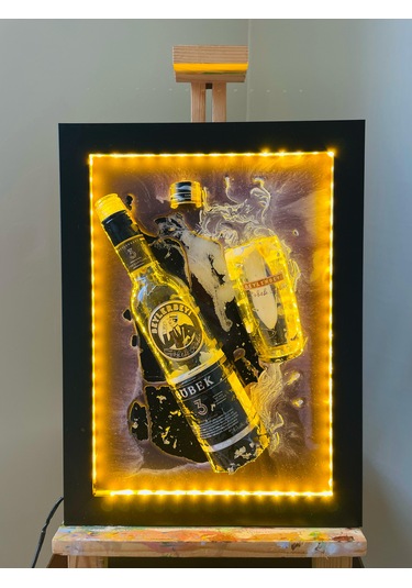 Led Işıklı Epoksi Tablo Beylerbeyi Rakı Şık Tasarım