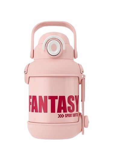 Andy More Paslanmaz Çelik Termos Bardak Büyük Kapasiteli Açık Taşınabilir Su Isıtıcısı Zrghk5 Açık Pembe