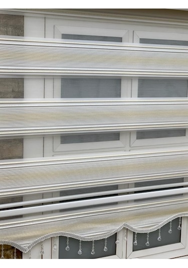 Yeni Sezon 1. Kalite Boncuklu Zebra Stor Perde (469292127)