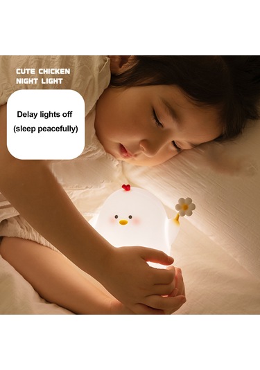 Wezone Yatak Odası Yumuşak Işık Bebek Besleme Göz Koruyucu Şarj Edilebilir Gece Lambası - Tek Dokunuşta Açılır, Üç Seviye Işık, Gecikmeli Kapatma, 1200mah Pil Beyaz