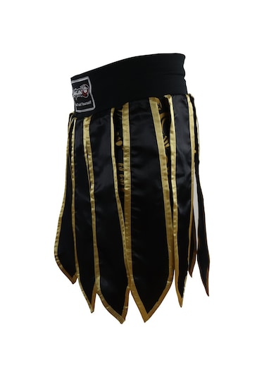 Dragondo Mt3031 Muay Thai Kick Boks Şortu Taytlı Püsküllü Şort Siyah Siyah