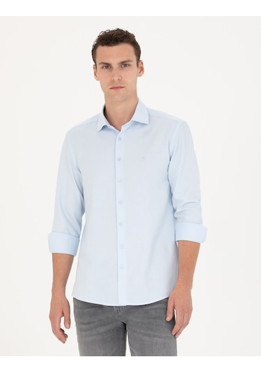 Pierre Cardin Erkek Açık Mavi Gömlek Desenli 50275684-vr003 Açık Mavi