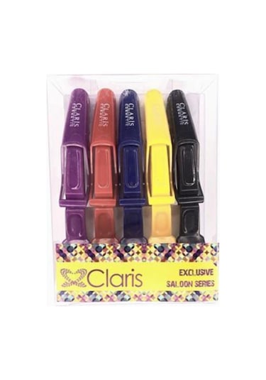 Claris C-32201 Renkli Yarasa Saç Pensi  5'li