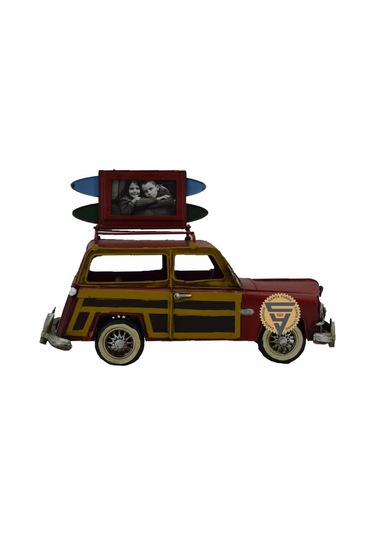 Dekoratif Nostaljik Metal Land Rover Rustik Otomobil Kırmızı