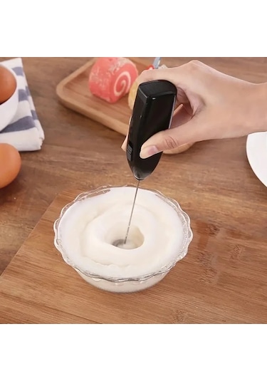 Elmpaly Siyah Paslanmaz Çırpıcı Taşınabilir Şarjlı 3ü1 Arada Mini Çırpıcı Süt Köpürtücü Diğer