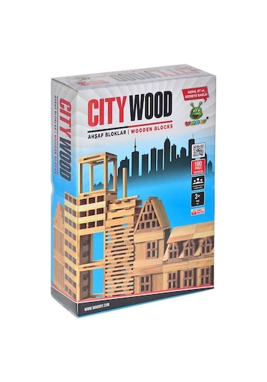 Woodoy City Wood Ahşap Bloklar 100 Parça