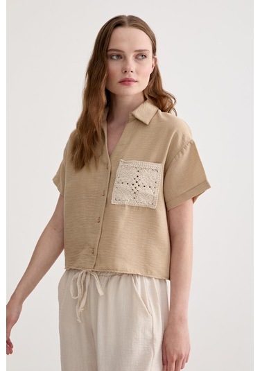 Vos Versa Kadın Keten Dantel Detaylı Kısa Kol Camel Gömlek Vvk47031-415-camel Camel Vos Versa Kadın Keten Dantel Detaylı Kısa Kol Camel Gömlek Vvk47031-415-camel Camel