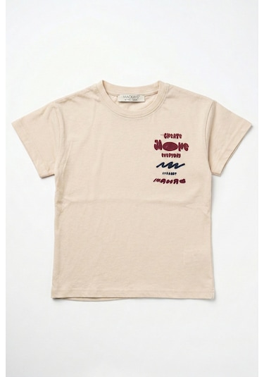 Mackays Erkek Çocuk Baskılı Tshirt Bej Bej