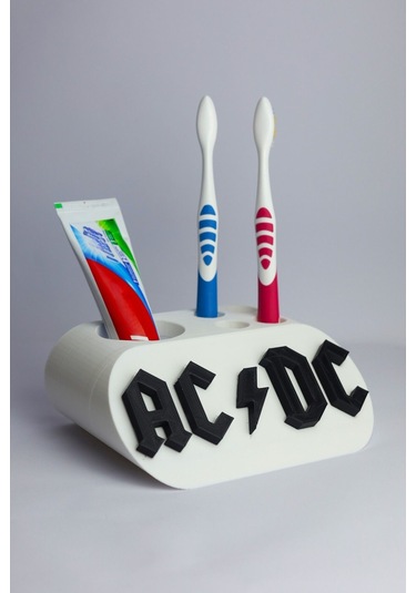 Ac/dc - Dekoratif Diş Fırçalık Beyaz