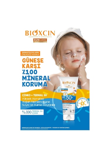Bioxcin Sun Care Hassas Ciltler Için Çok Yüksek Korumalı Mineral Güneş Kremi Bebek 50 Spf 100 ml