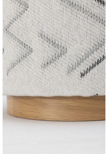 Bliss Gri Etnik Desenli Krem Puf 45 X H 42 Cm 4280 Gri