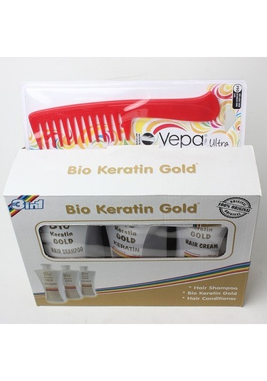 Bio Keratin Gold Şampuan + Saç Kremi ve Keratin 700 ML + Vepa Tarak