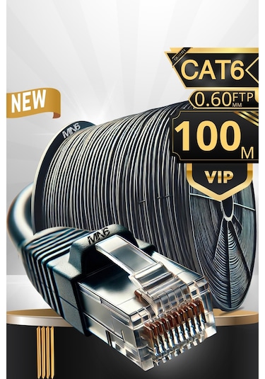Mn6 M108xf 100 Metre Internet Kablosu/ftp0.60mm Cat6 Iki Kat Korumalı/iç Dış Mekan/100m Ethernet Kablosu