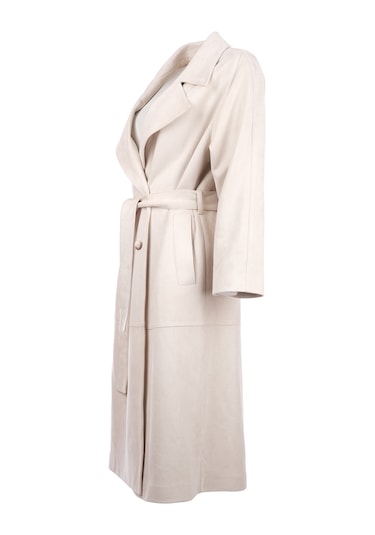 Scl Minimalist Oversize Midi Pardesü - Günlük & Şık Bej