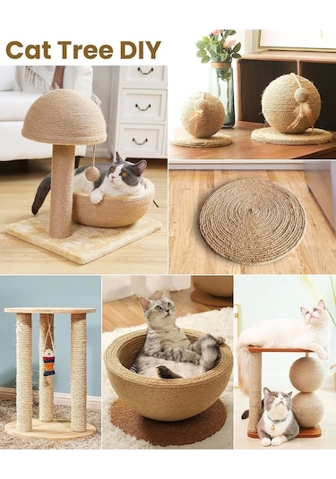 Jütburada Kedi Tırmalama İpi 6 Mm 10 Metre Jüt Halat