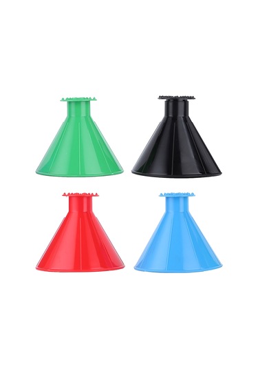 Padalink Plastik Araba Camı Buz Ve Kar Temizleyici - Konik Tasarım, Funnel Özelliği, 4 Renk Kırmızı, Mavi, Siyah, Yeşil + Aksesuarlar