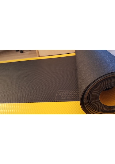 2 Mm 10 Kv Siyah ,kaz Şeritli İzole Halı 100x86