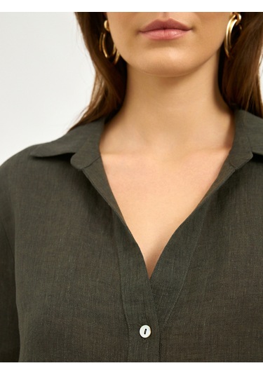 Karaca Kadın Regular Fıt Gömlek-haki 12.25s.04.017 Haki