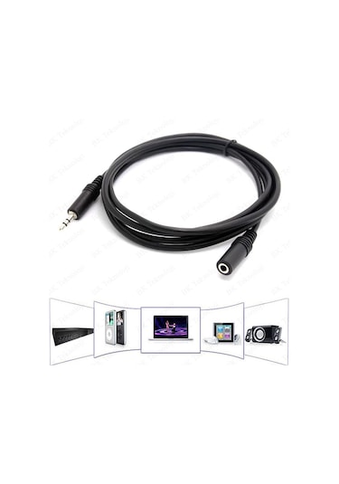 3.5 Mm Stereo Aux Ses Uzatma Kablosu Erkek - Dişi 3 Metre