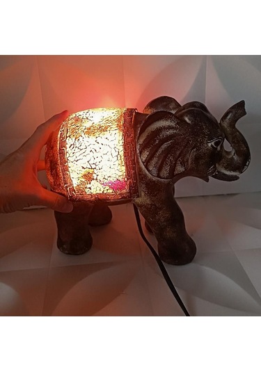 Fil Mozaik Lamba Yatak Odası Bebek Odası Gece Lambası Masa Üstü Ev Dekorasyon Çok Renkli