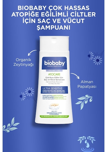 Biobaby Kuru ve Atopik Ciltler için Şampuan 300 ML + Krem 100 ML
