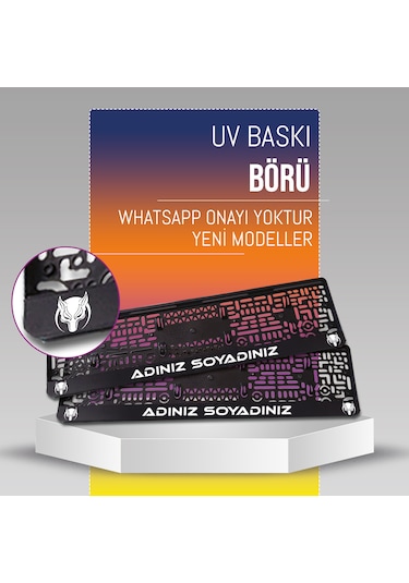 Börü Plakalık, 2 Adet Premium Uv Baskı, Plakalıkhane