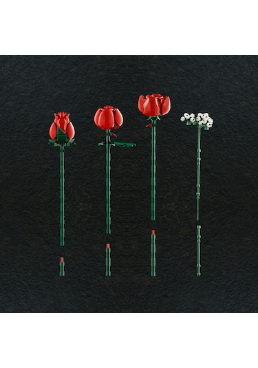 LEGO® Icons Gül Buketi 10328 Yetişkinler için Dekoratif ve Sergilenebilir Model Yapım Seti - 822 Parça
