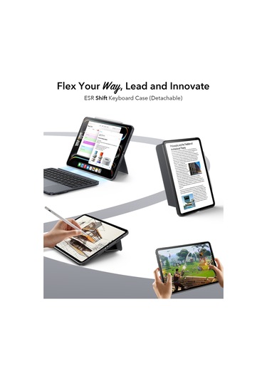 Apple iPad Uyumlu  Air 11 2024-2025 Shift Manyetik Klavyeli Tablet Kılıfı Klavyeli Kılıf