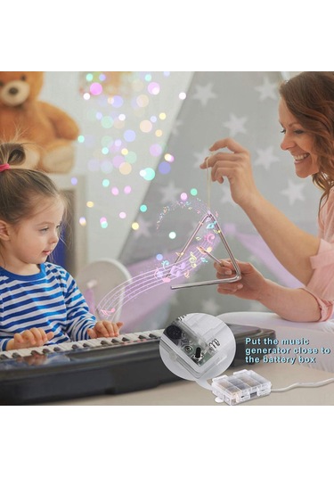 Skycity Müzik Ve Ses Kontrollü Bakır Tel Led Işık Zinciri 10m 100 Işık, 12 Modlu, Akıllı Zamanlayıcı, Uzaktan Kumanda, Sıcak Beyaz, Pillerle Çalışır, Festivite Dekorasyonu Sıcak Beyaz