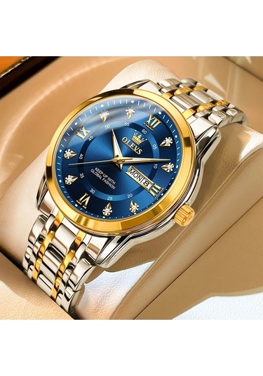 Fastbuy Ölçüsü 5513, Erkek İş Saati, Mavi-altın Renkli, Su Geçirmez, Kuvars, Çok Renkli Çok Renkli