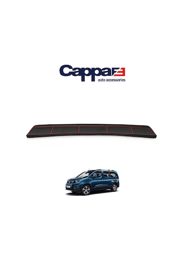 Cappafe Peugeot Rifter Arka Tampon Eşiği Koruma Mat Siyah Abs