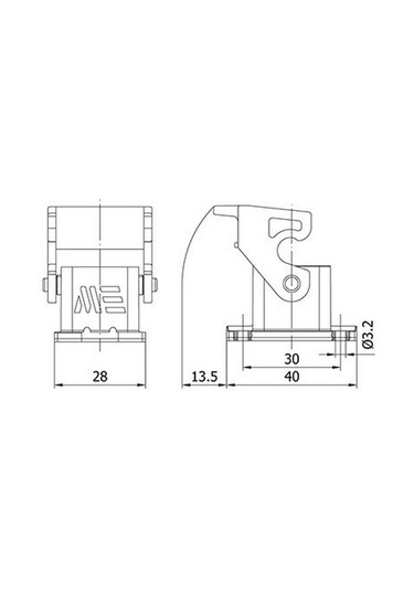 METE ENERJİ 403070 4X10A. Termoplastik Makine Prizi