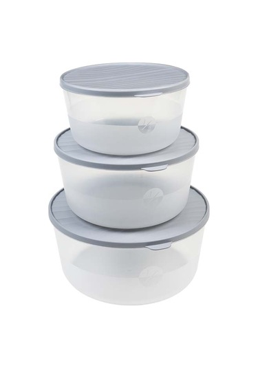 Yuvarlak Saklama Kabı Seti 3 4.5 6.5 L Kırılmaz, Çizilmez & Sızdırmaz Lacivert