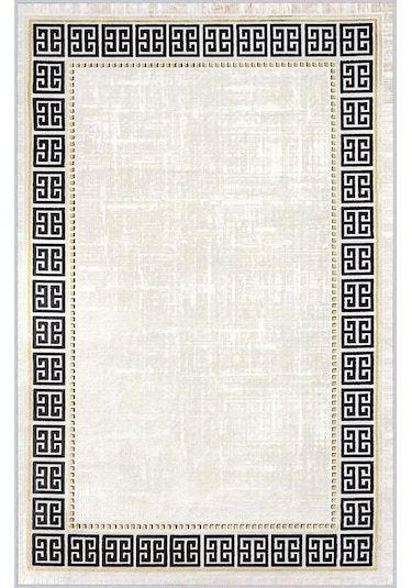 Rovigo Home Dijital Baskı Yıkanabilir Kaymaz Taban Salon Halısı Rvg0423 Krem