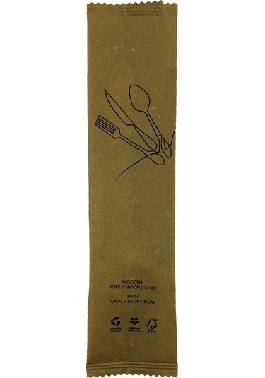 Kag It Kaplı Tahta Çatal-bıc Ak-kas Ik-pec Ete Set 500 Adet Ahşap