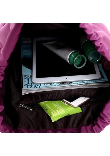 Kırmızı İpli Seyahat Sırt Çantası Su Geçirmez Naylon Büyük Kapasiteli Saklama Çantası Kadın Omuz Çantası Kırmızı